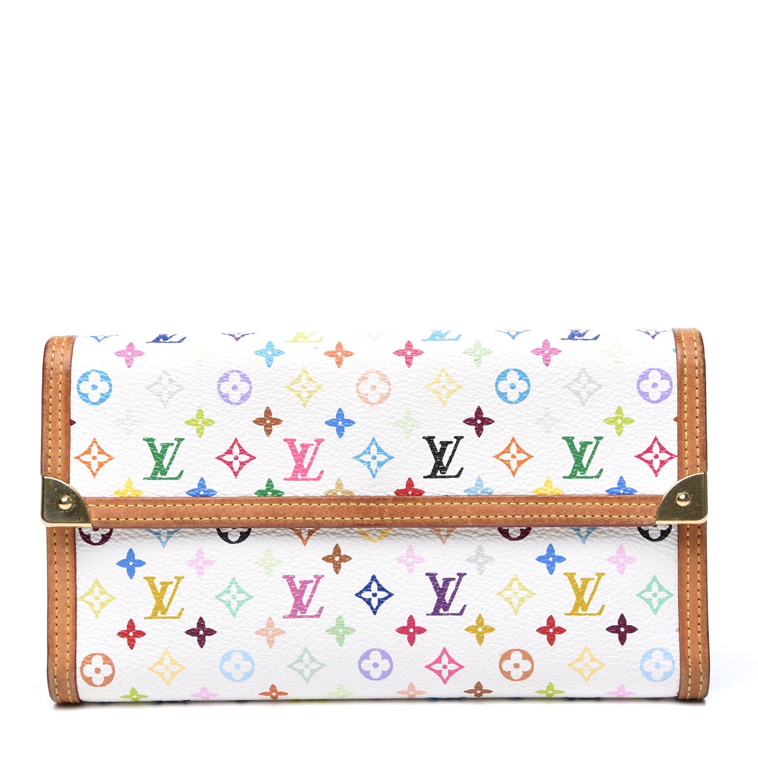 Louis Vuitton Monogram Multicolor Porte Tresor International Wallet White 1 of 13