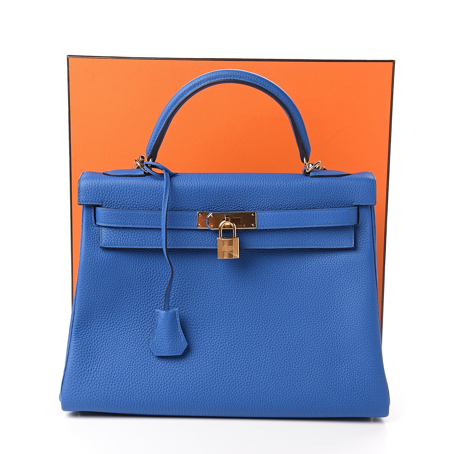 Hermes Togo Kelly Retourne 32 Bleu Zellige 7 of 7