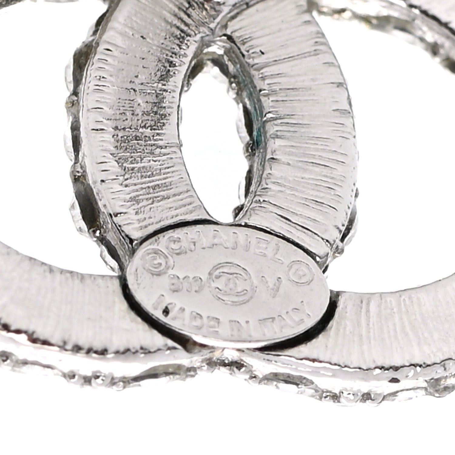 Chanel Crystal Mini CC Earrings Silver 4 of 5
