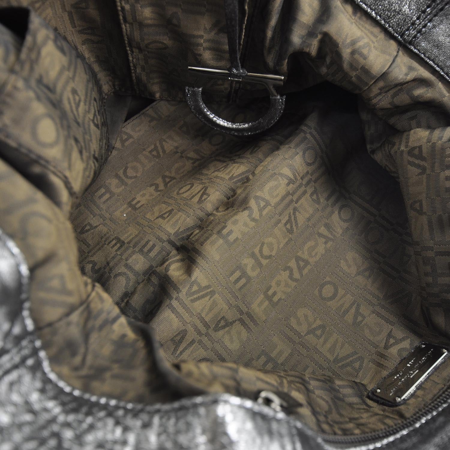 FASHIONPHILE SALVATOREFERRAGAMOLeatherShoulderBagMetallicSilver 6 of 7