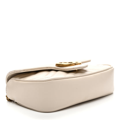 Gucci Calfskin Matelasse Super Mini GG Marmont Shoulder Bag White 4 of 10