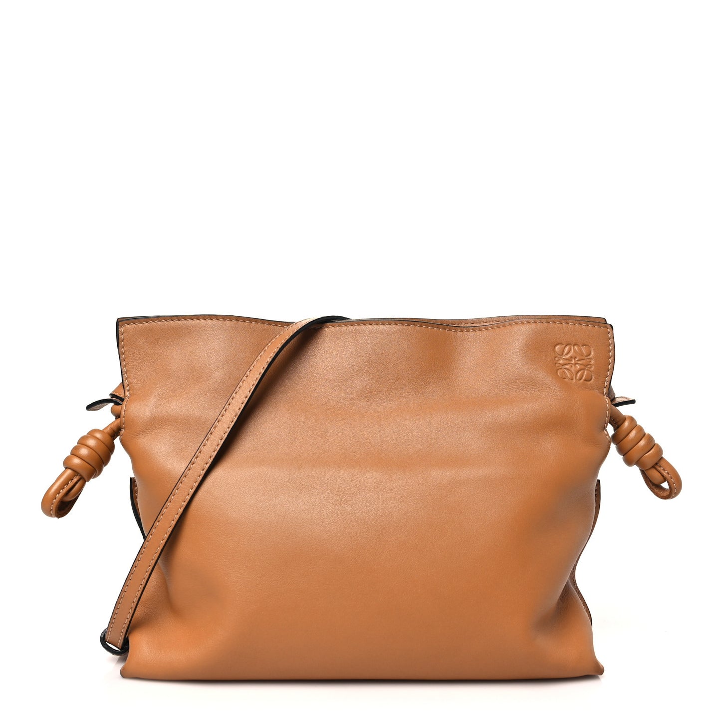 Nappa Flamenco Mini Knot Clutch Warm Desert