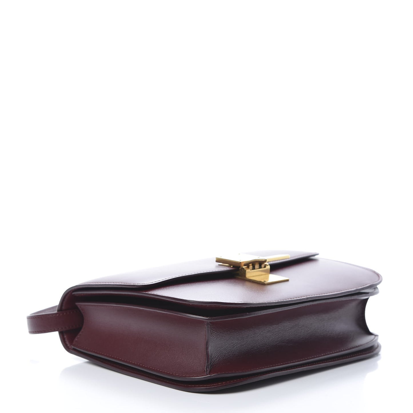 Box Calfskin Medium Classic Box Flap Bag Burgundy