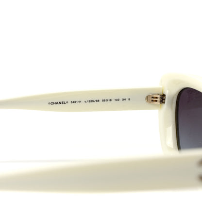 Chanel Acetate Pearl Cat Eye CC Sunglasses 5481-H White 5 of 7