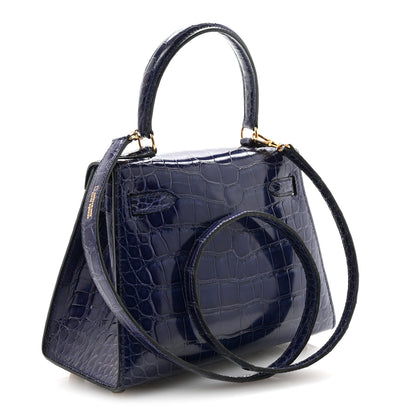 Hermes Shiny Alligator Mini Kelly Sellier 20 Bleu Roi 3 of 16