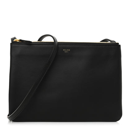 Celine Lambskin Large Trio Crossbody Bag Black 1 of 13