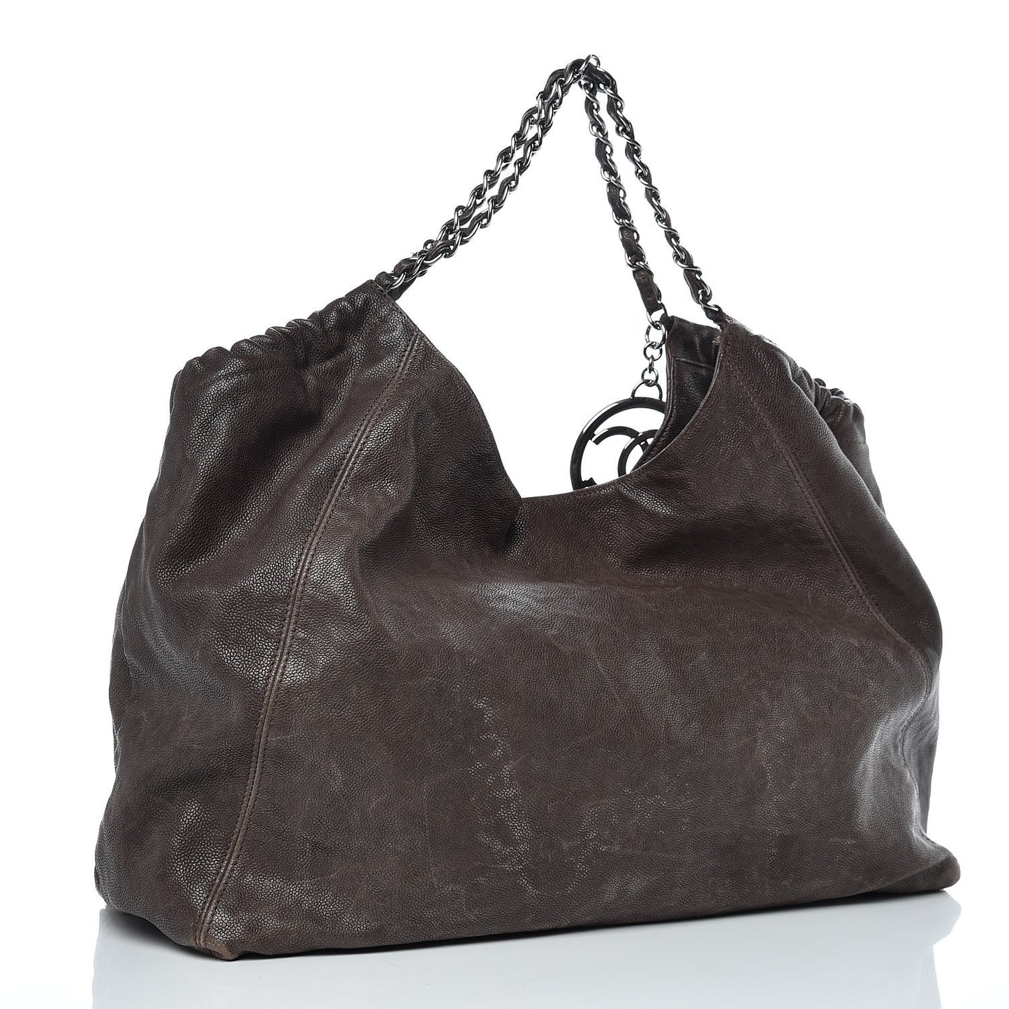 Distressed Caviar XL Coco Cabas Brown