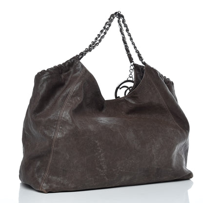 Chanel Distressed Caviar XL Coco Cabas Brown 3 of 9