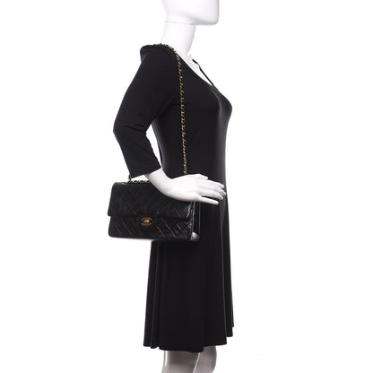 Chanel Lambskin Quilted Medium Double Flap Black 2 of 14