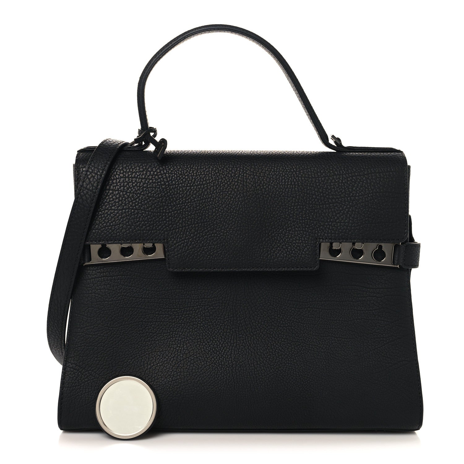 Delvaux Grained Calfskin GM Tempete Satchel Black 3 of 10