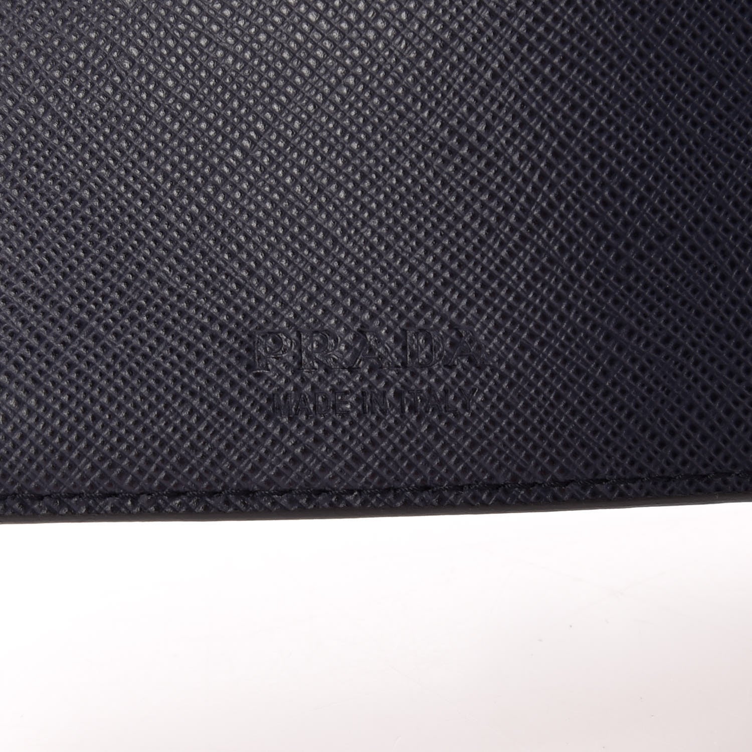 Prada Saffiano Metal Bi-Color Money Clip Bi-Fold Wallet Black Baltico 6 of 8