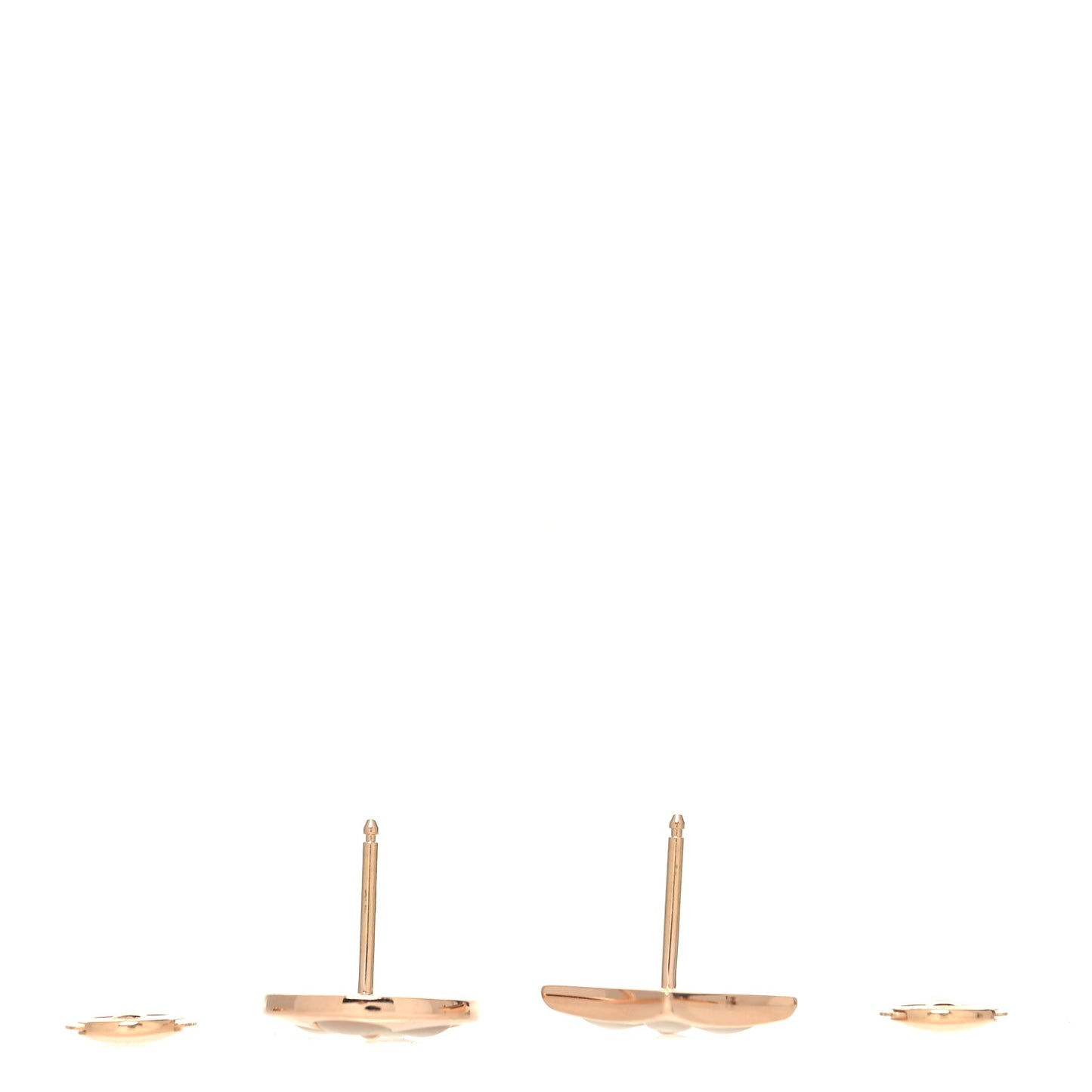 18K Pink Gold Mother of Pearl Color Blossom Star & Sun Stud Earrings