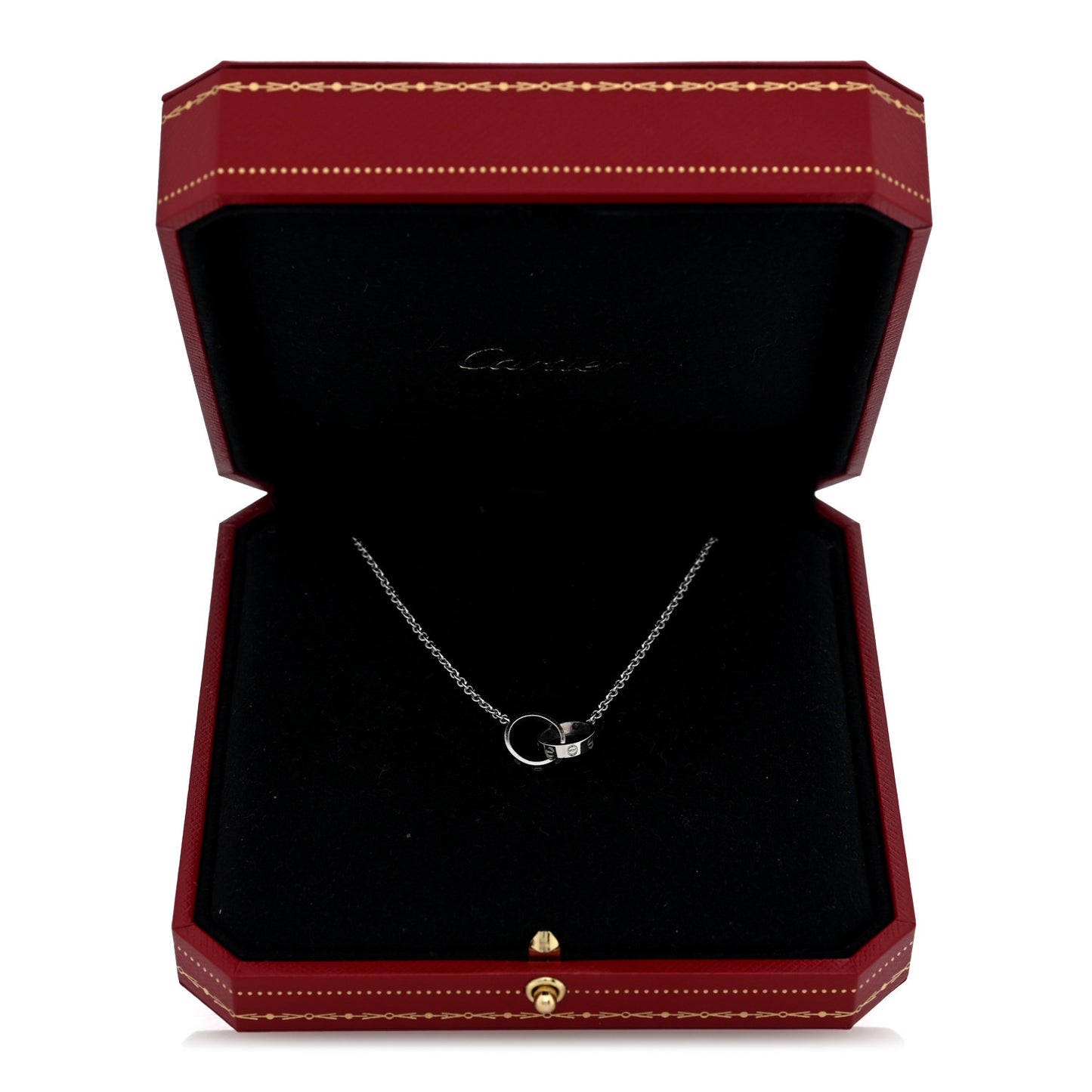 18K White Gold Interlocking LOVE Necklace