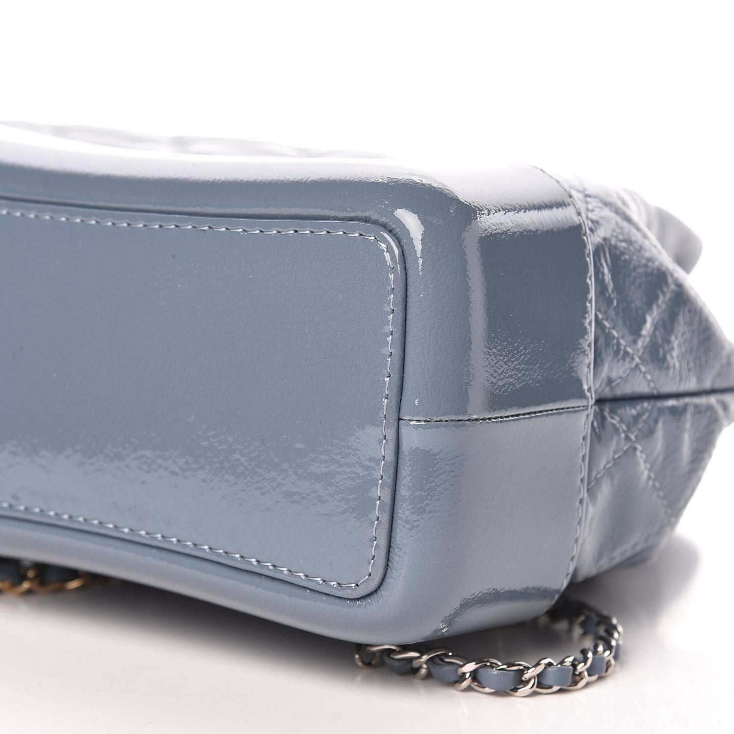 Chanel Patent Goatskin Quilted Small Gabrielle Backpack Blue 10 of 12