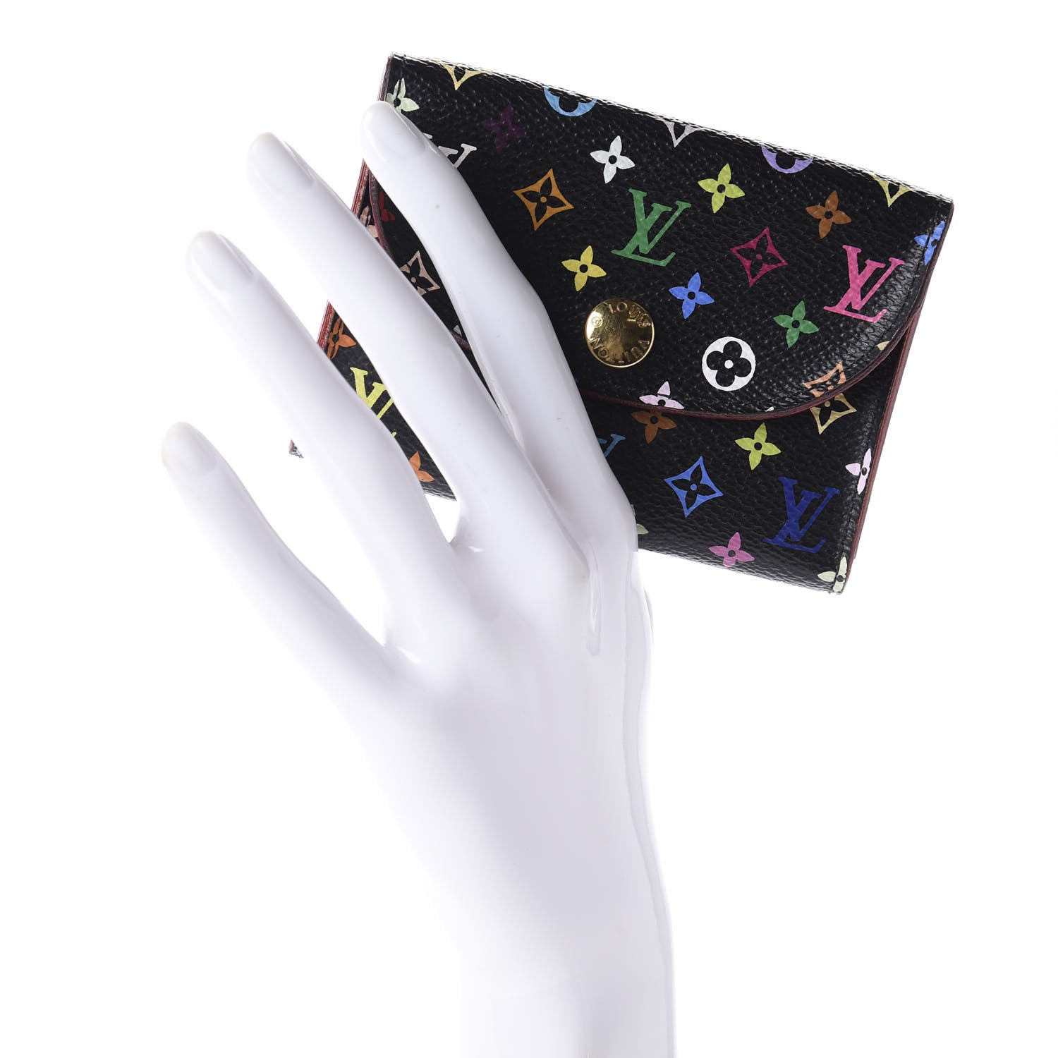 Louis Vuitton Monogram Multicolor Business Card Holder Black Grenade 3 of 9