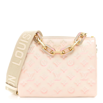 Louis Vuitton Pearlescent Lambskin Embossed Monogram Coussin PM Beige Rose 1 of 13