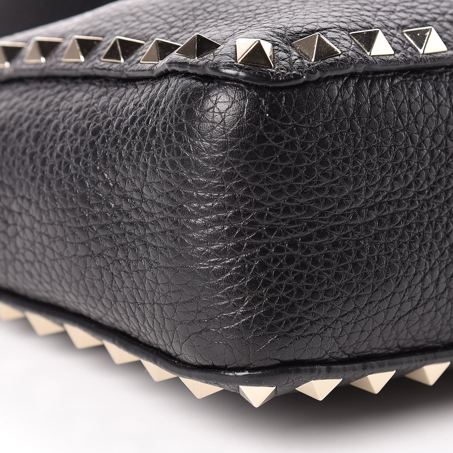 Valentino Garavani Pebbled Calfskin Mini Rockstud Flip-Lock Messenger Bag Black 8 of 9