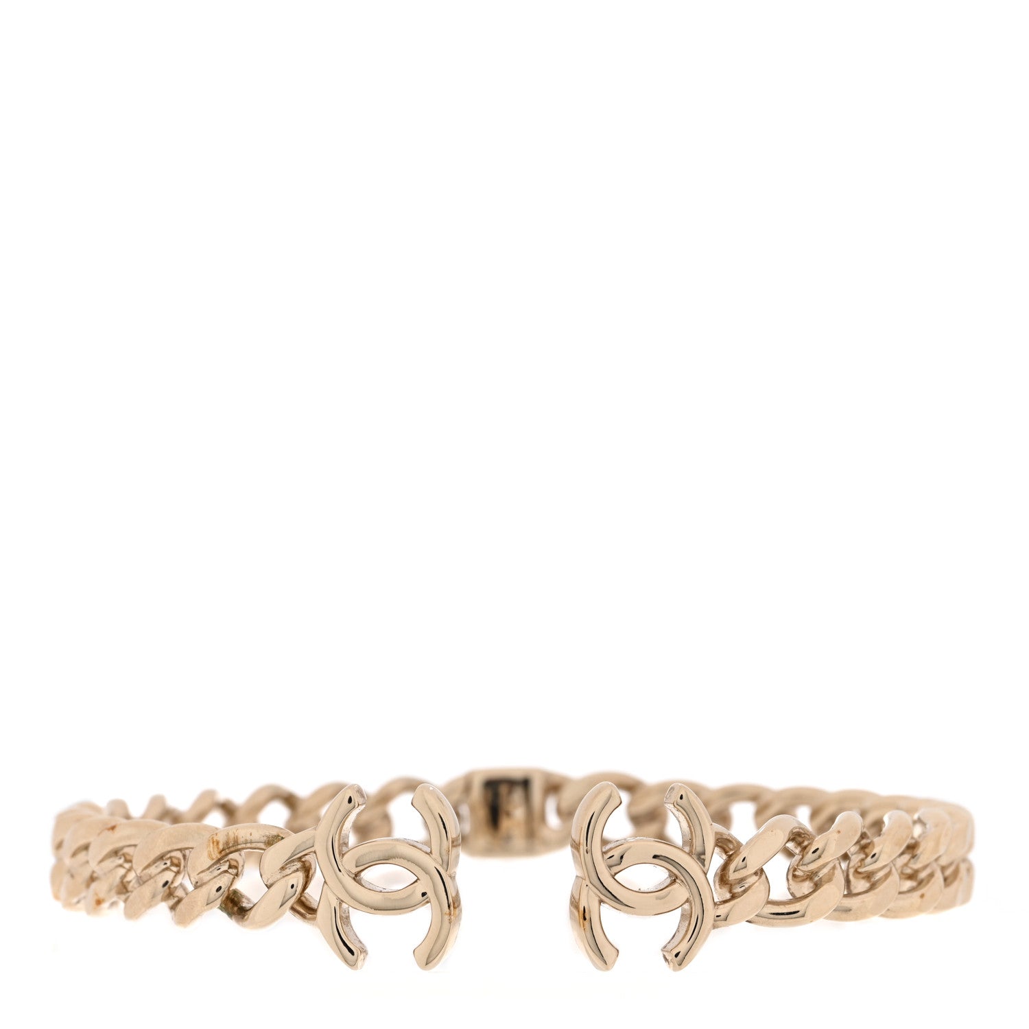 Chanel Metal CC Chain Link Choker Necklace S Gold 1 of 5