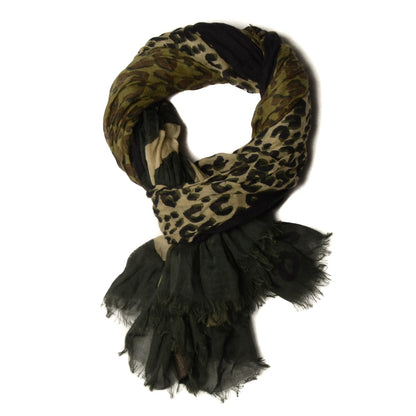 Louis Vuitton Cashmere Silk Leopard V Stole Kaki Vanilla 1 of 6