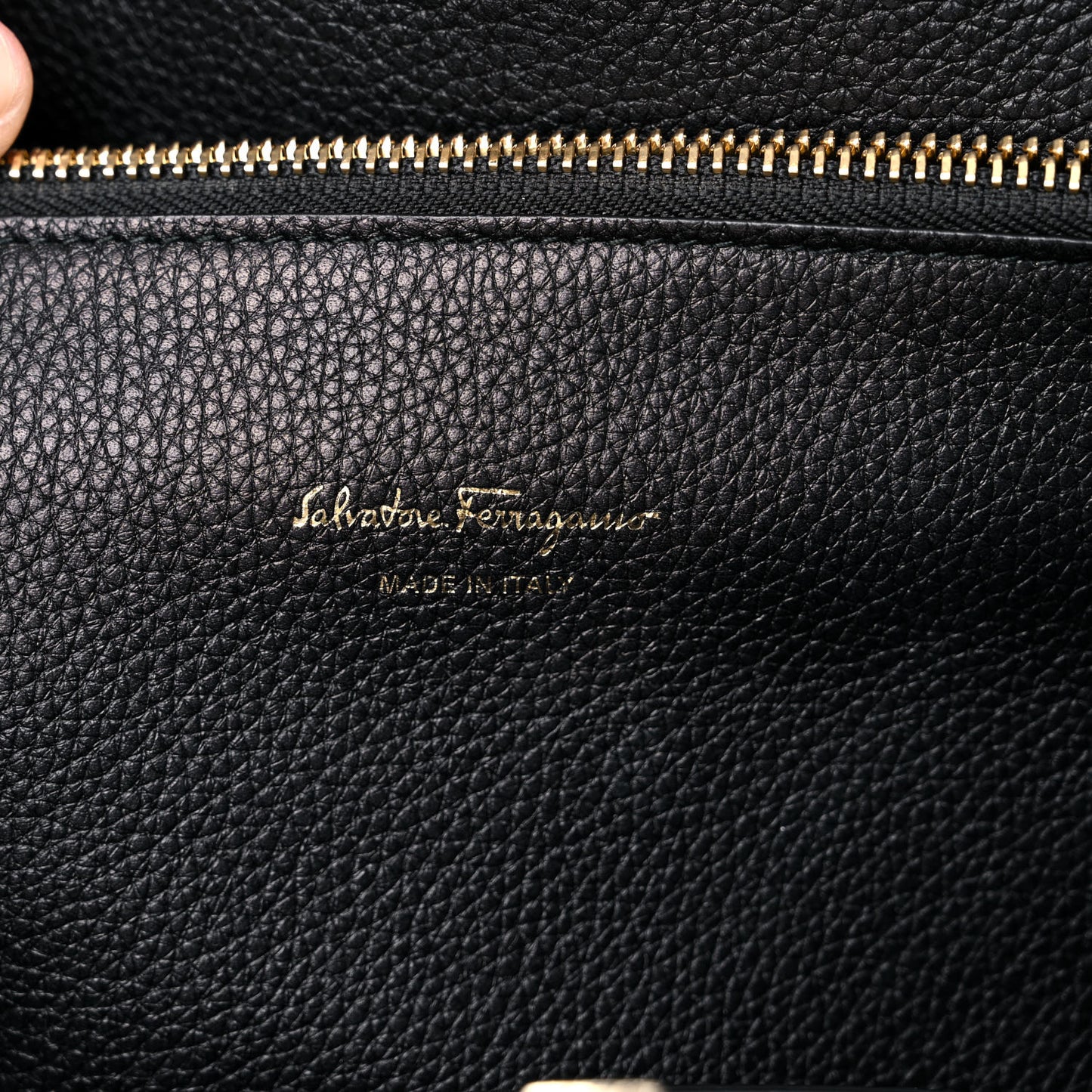 Hammered Calfskin Medium Studio Bag Black
