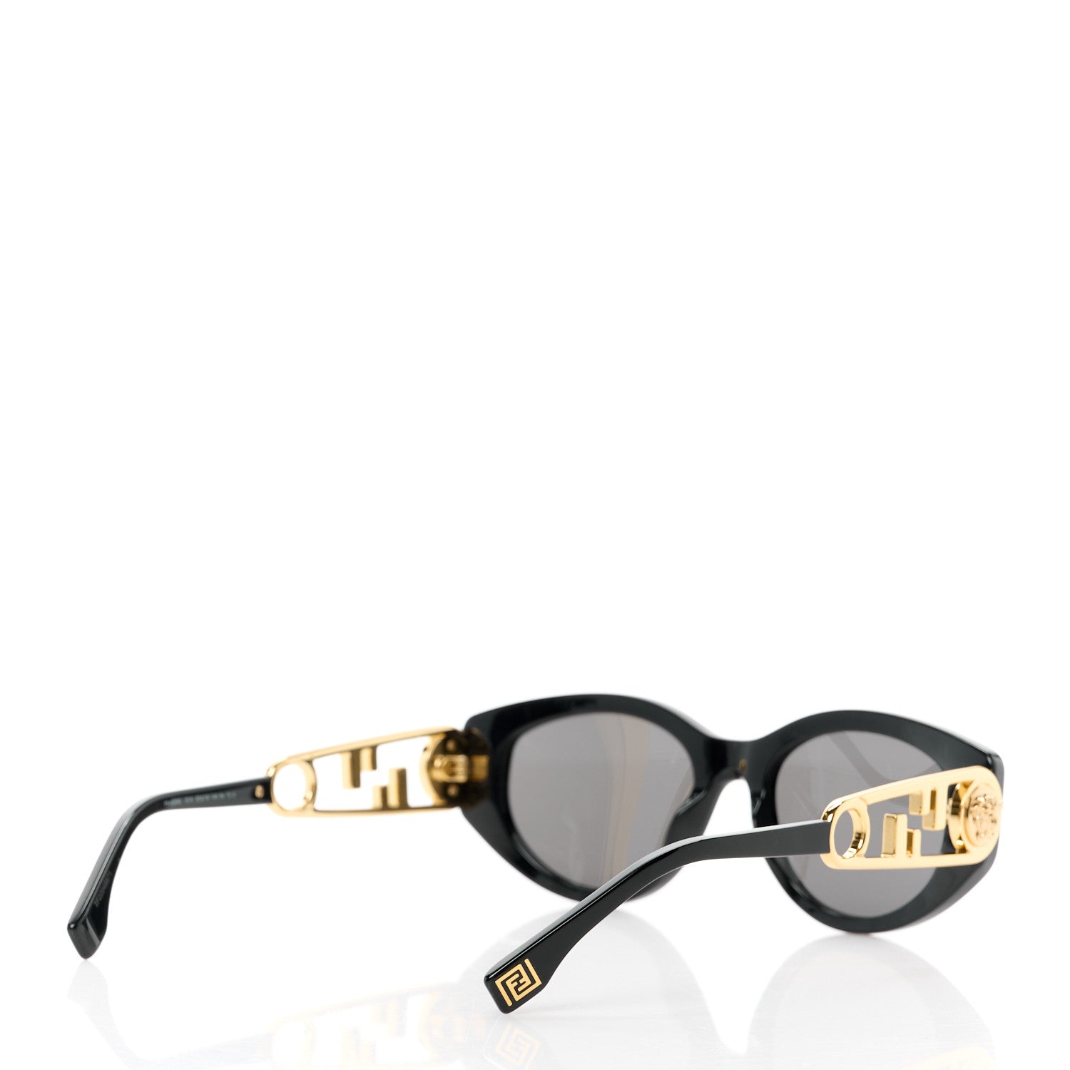 Fendi X VERSACE Fendace Oval Sunglasses FE 40054I Black 4 of 8