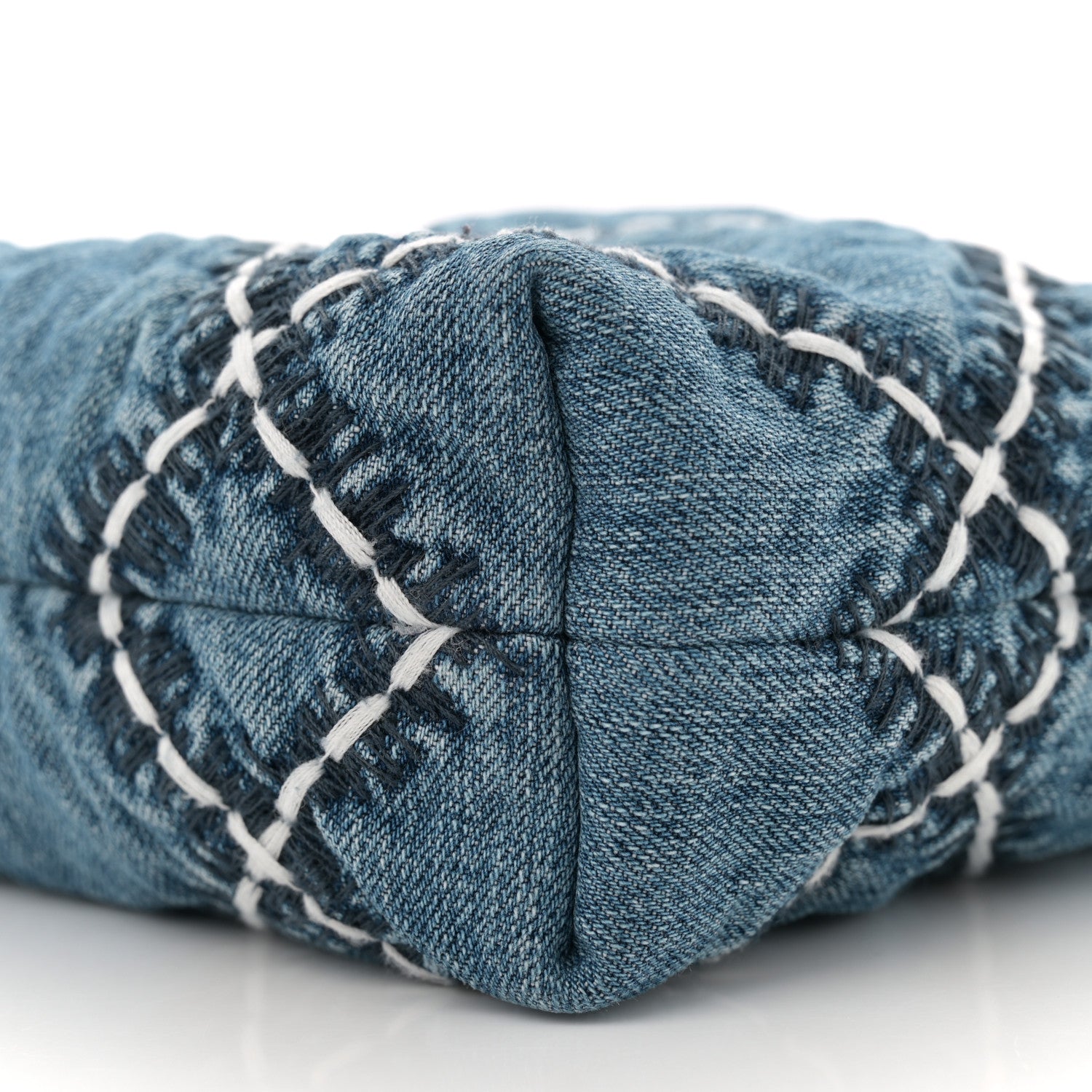 Chanel Denim Stitched Quilted Mini Chanel 22 Blue 10 of 11