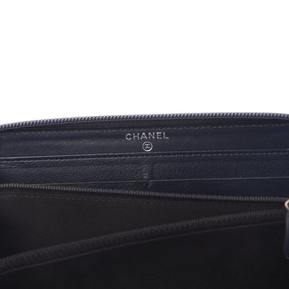 Chanel Caviar Large CC Timeless Zip Around Wallet Blue 8 of 11