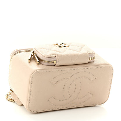 Chanel Caviar Quilted Top Handle Pocket Vanity Case Beige 5 of 12