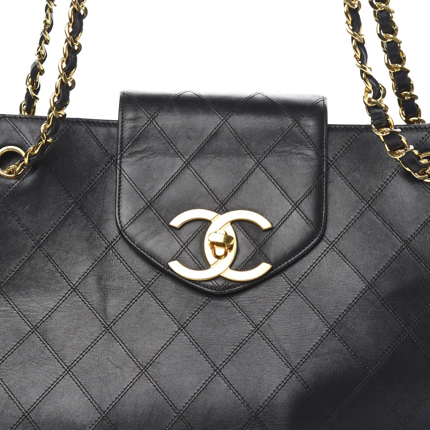 Calfskin Stitched XL Weekender Black