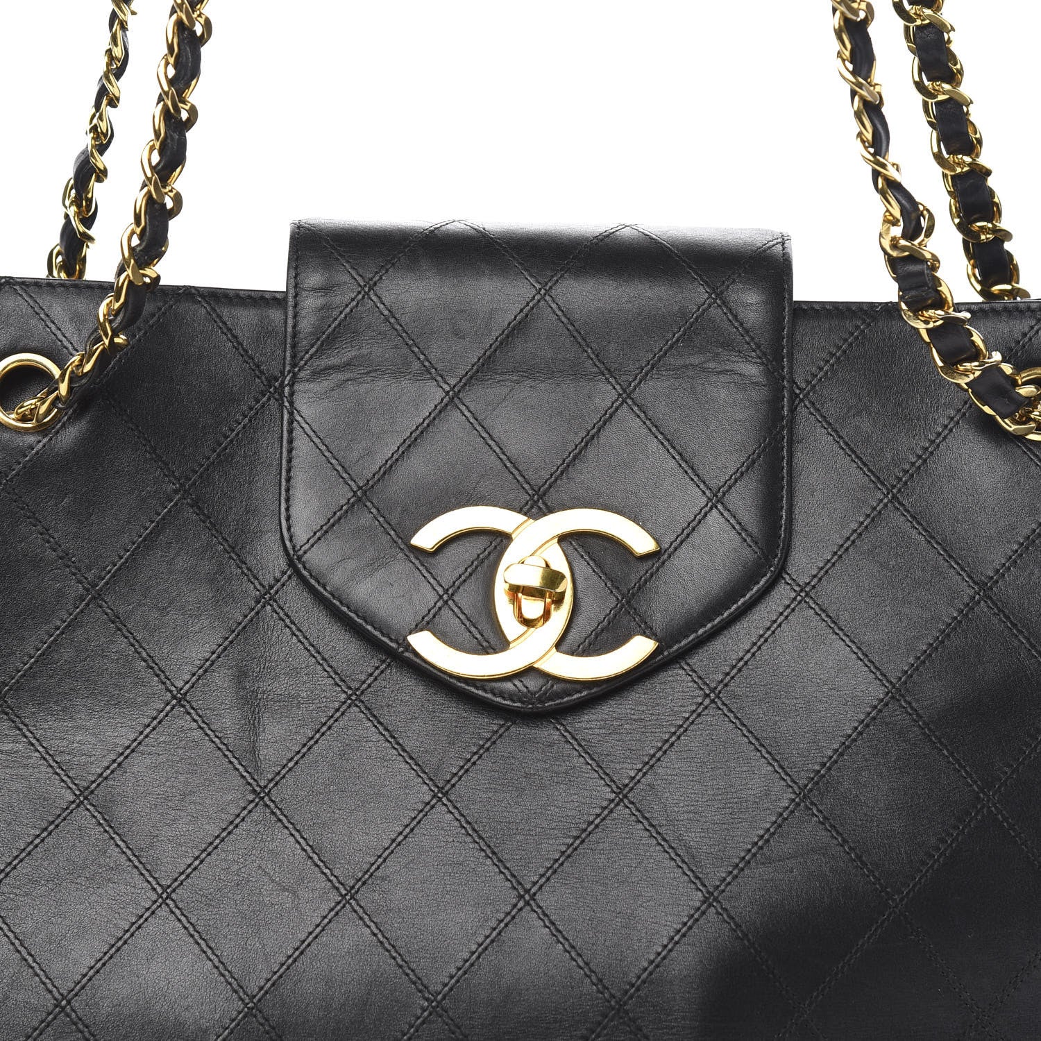 Chanel Calfskin Stitched XL Weekender Black 9 of 9