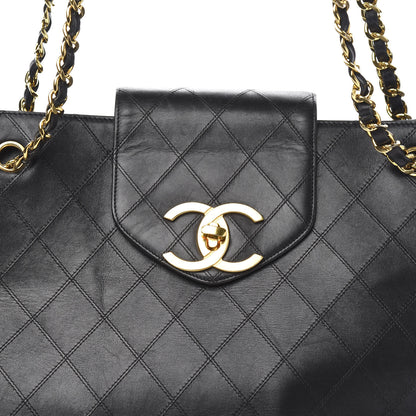 Chanel Calfskin Stitched XL Weekender Black 9 of 9