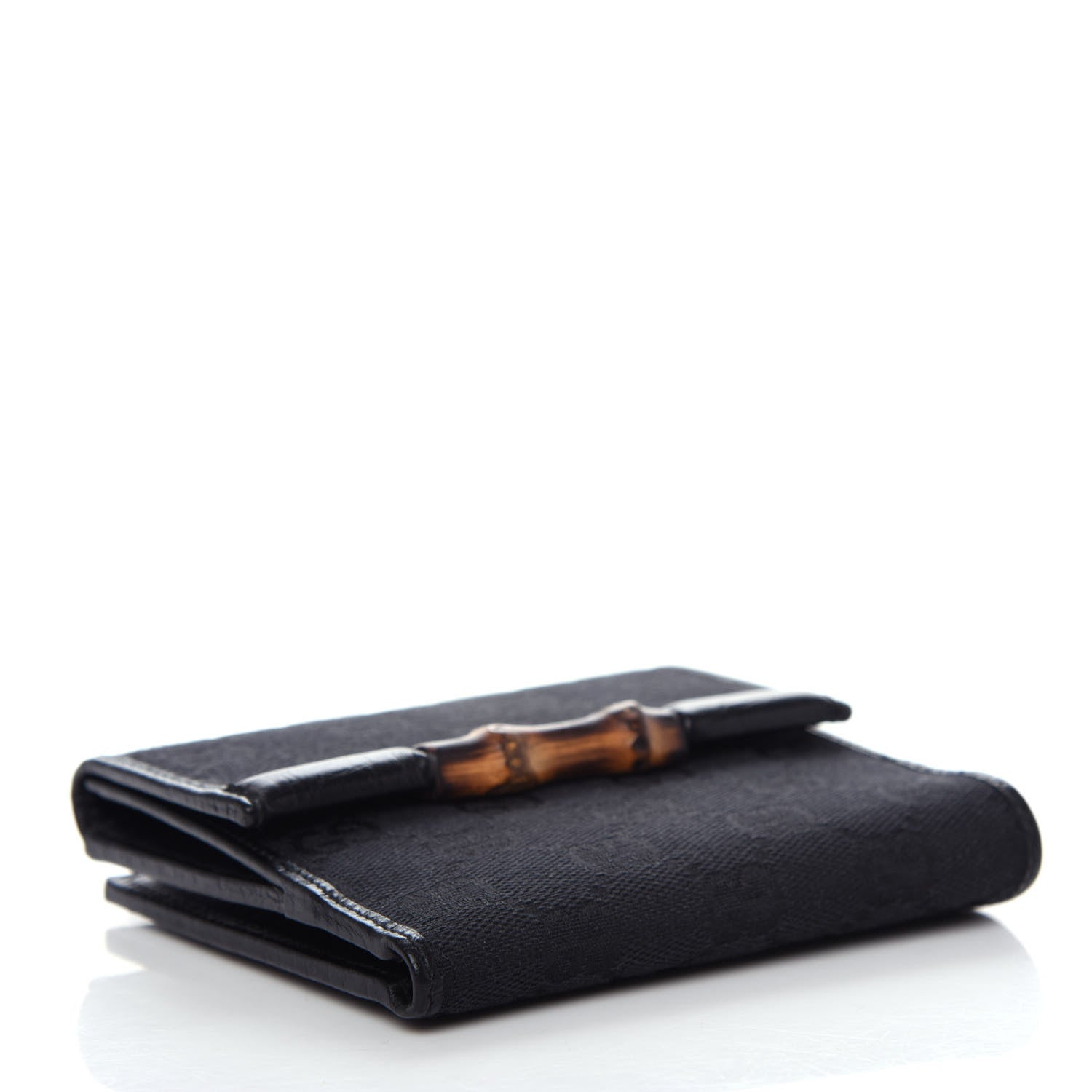 Gucci Monogram Bamboo Bar French Wallet Black 4 of 8