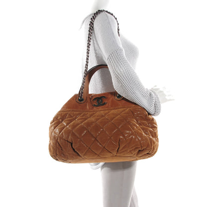 Chanel Iridescent Calfskin Quilted Large In The Mix Tote Light Brown 2 of 7