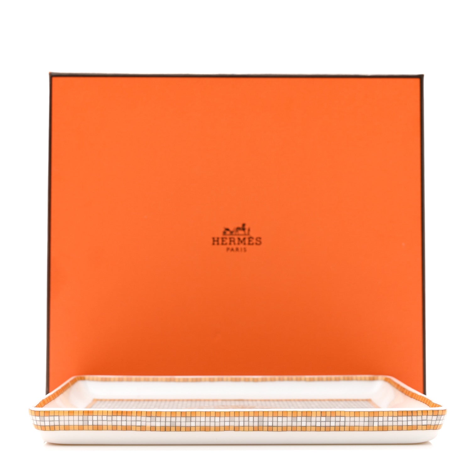 Hermes Porcelain Mosaique au 24 Gold Sushi Plate 7 of 7