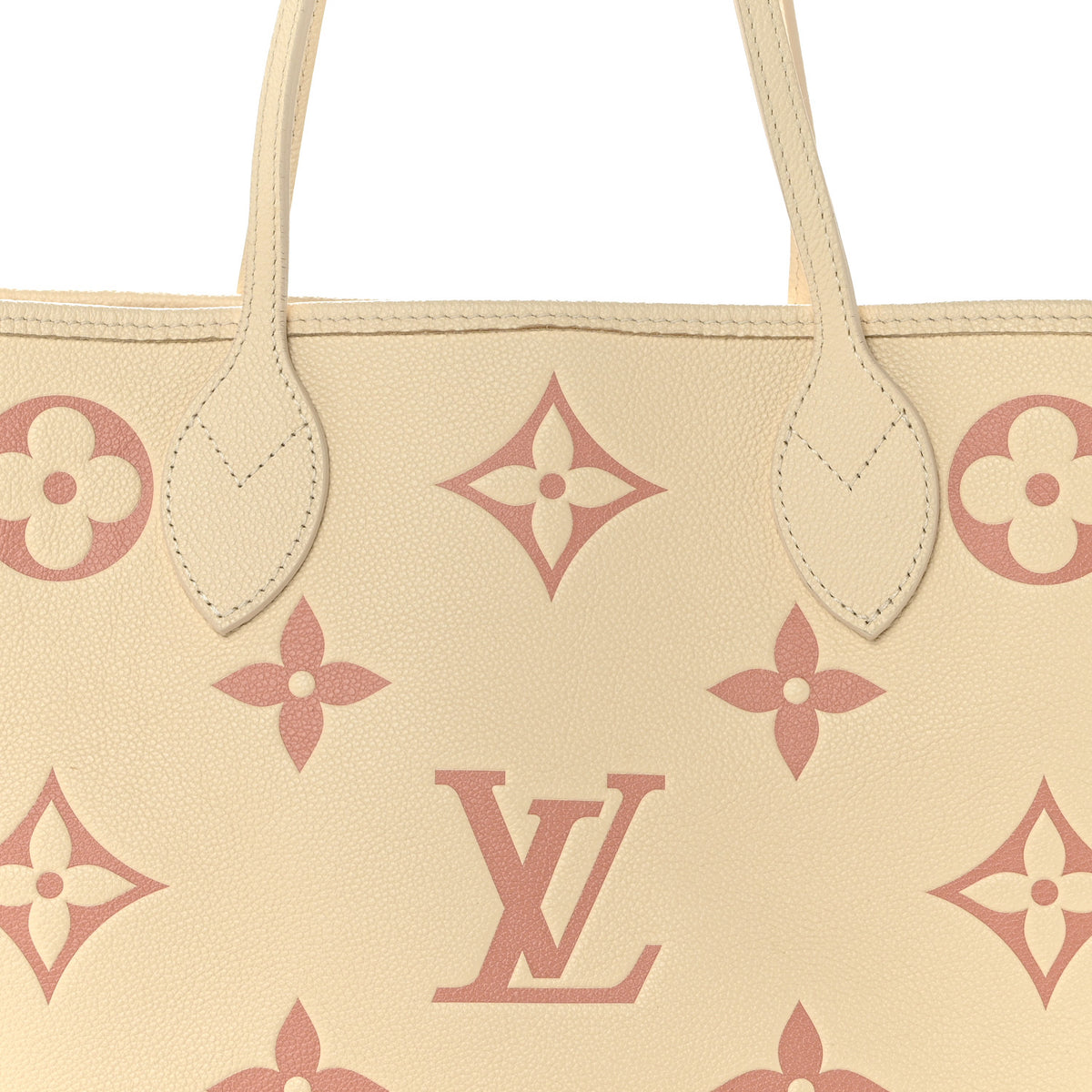 Louis Vuitton Empreinte Monogram Giant Neverfull MM   Creme Rose Trianon 8 of 10