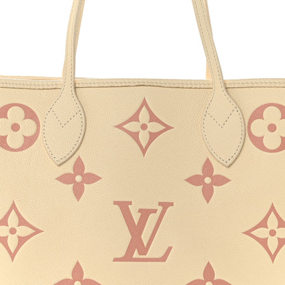 Louis Vuitton Empreinte Monogram Giant Neverfull MM   Creme Rose Trianon 8 of 10