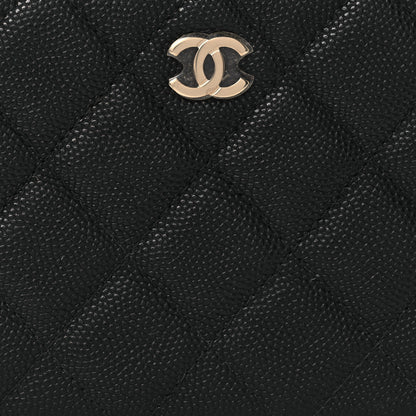 Chanel Caviar Quilted Small Curvy Pouch Cosmetic Case Black 8 of 12