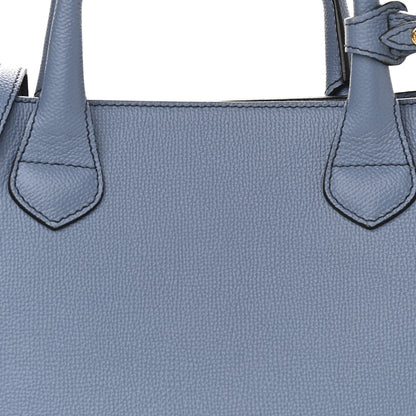 Burberry Derby Calfskin House Check Medium Banner Tote Slate Blue 6 of 10