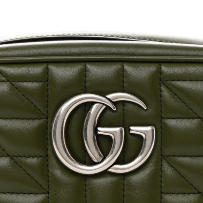 Gucci Calfskin Matelasse Aria Small GG Marmont Chain Shoulder Bag Military Wood 8 of 10