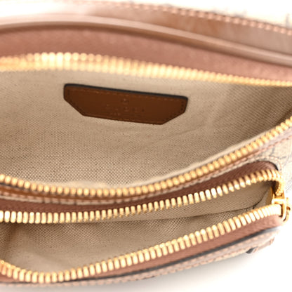 Gucci GG Supreme Monogram Textured Calfskin Retro Interlocking G Belt Bag Beige Ebony Brown Sugar 5 of 9