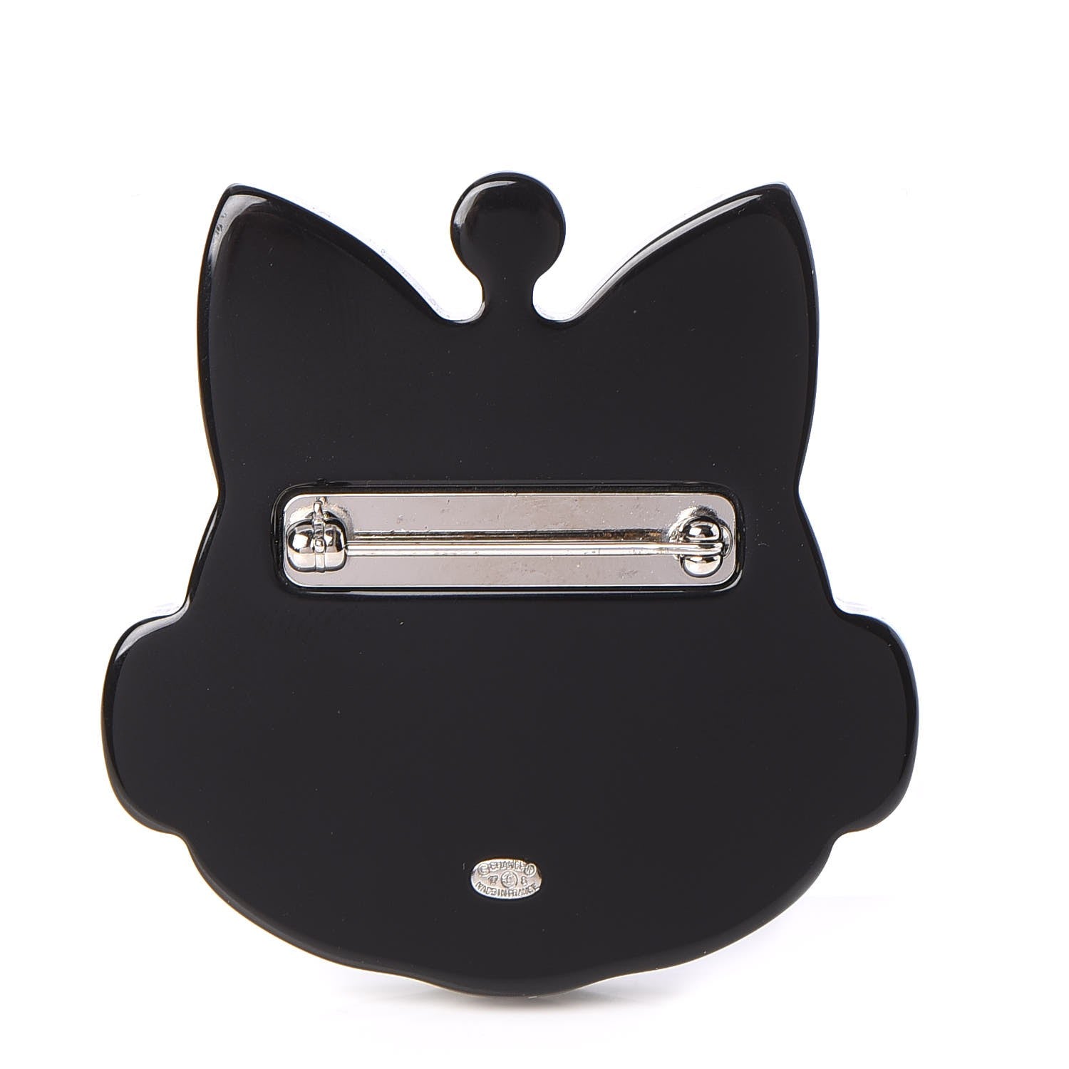 Chanel Resin Emoji Robot Cat Brooch Black Blue Silver 3 of 5