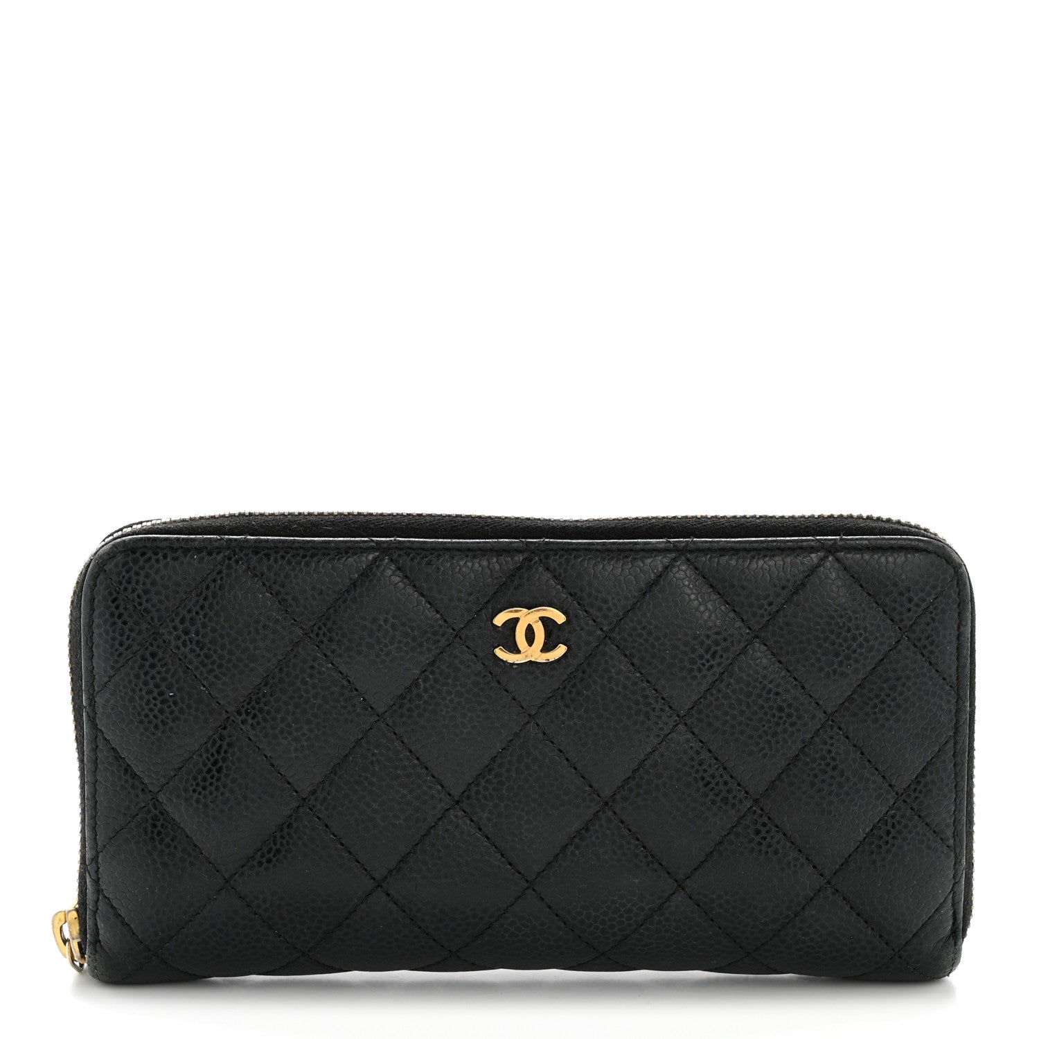 Chanel Caviar Quilted Large Gusset Zip Around Wallet Black 1 of 14