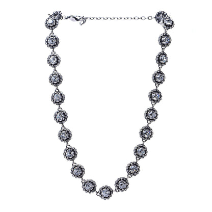 Christian Dior Crystal Flower Necklace Silver Blue 2 of 4
