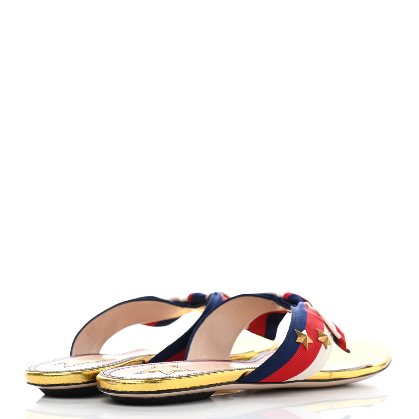 Grosgrain Web Thong Sandals 38.5 Navy Blue Hibiscus Red White