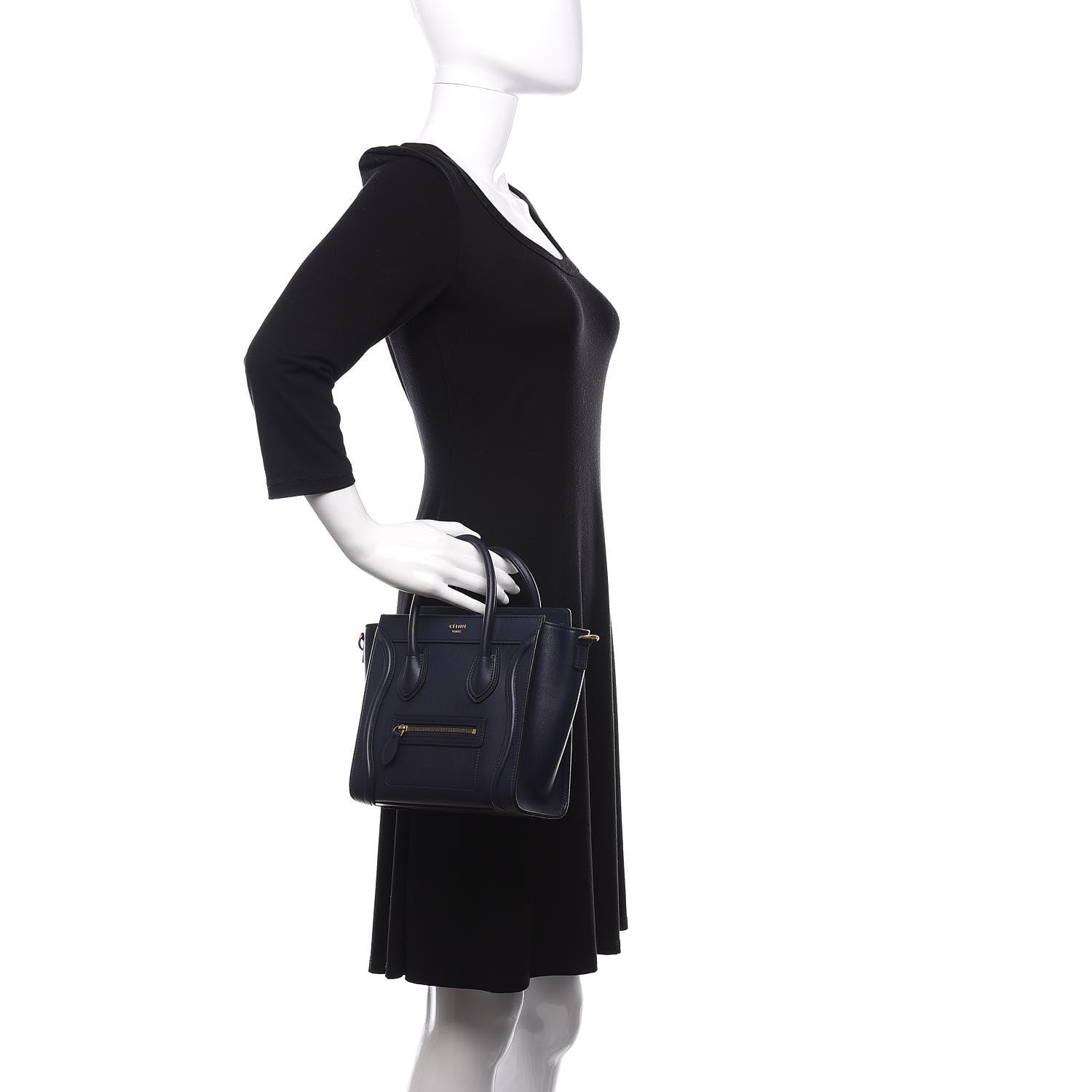 Celine Smooth Calfskin Nano Luggage Navy Blue 3 of 11