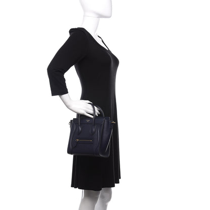 Celine Smooth Calfskin Nano Luggage Navy Blue 3 of 11