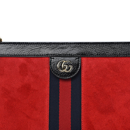 Gucci Suede Patent Web Medium Ophidia Chain Shoulder Bag Hibiscus Red Black 10 of 10