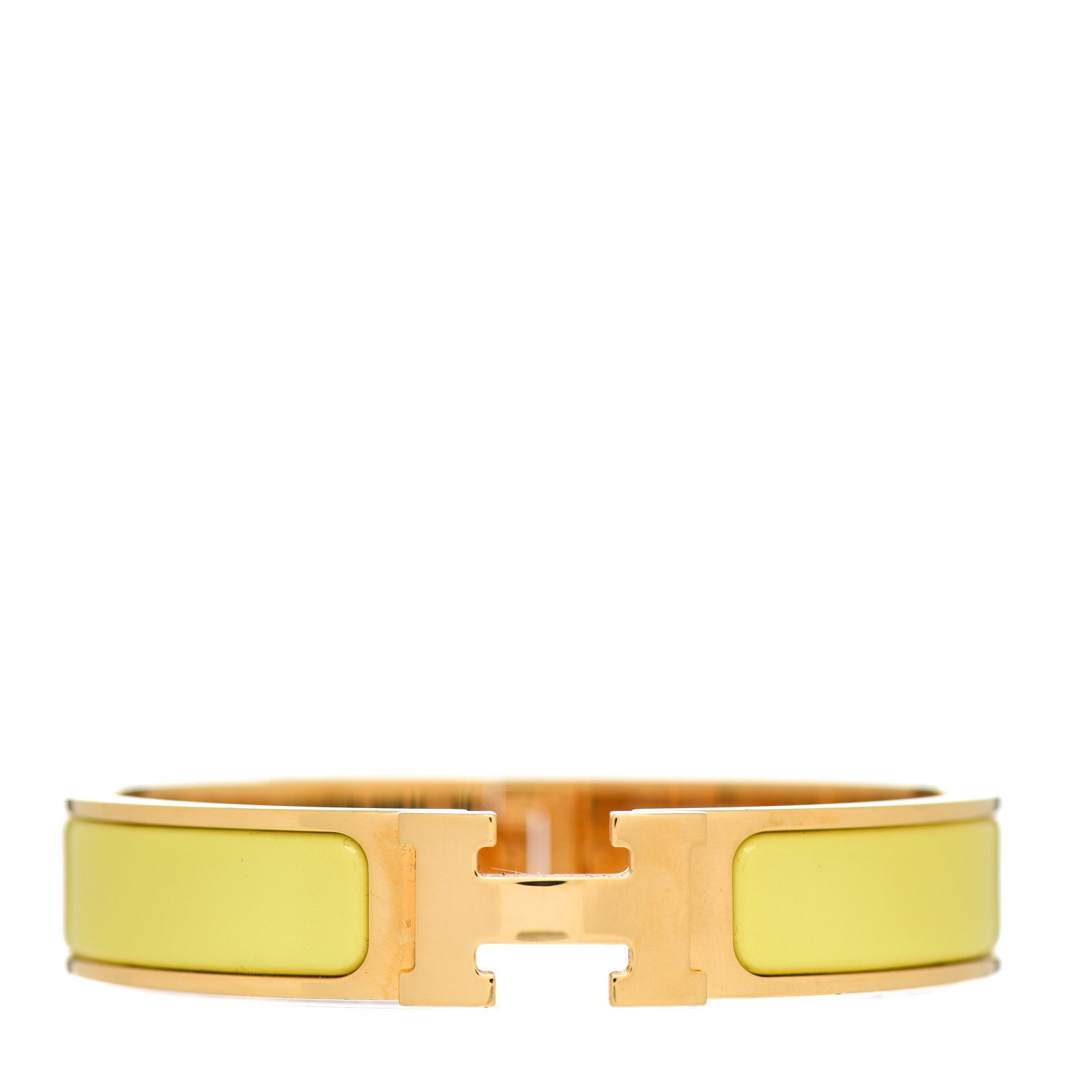 Hermes Enamel Narrow Clic Clac H Bracelet PM Jaune Citron 1 of 3