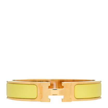 Hermes Enamel Narrow Clic Clac H Bracelet PM Jaune Citron 1 of 3