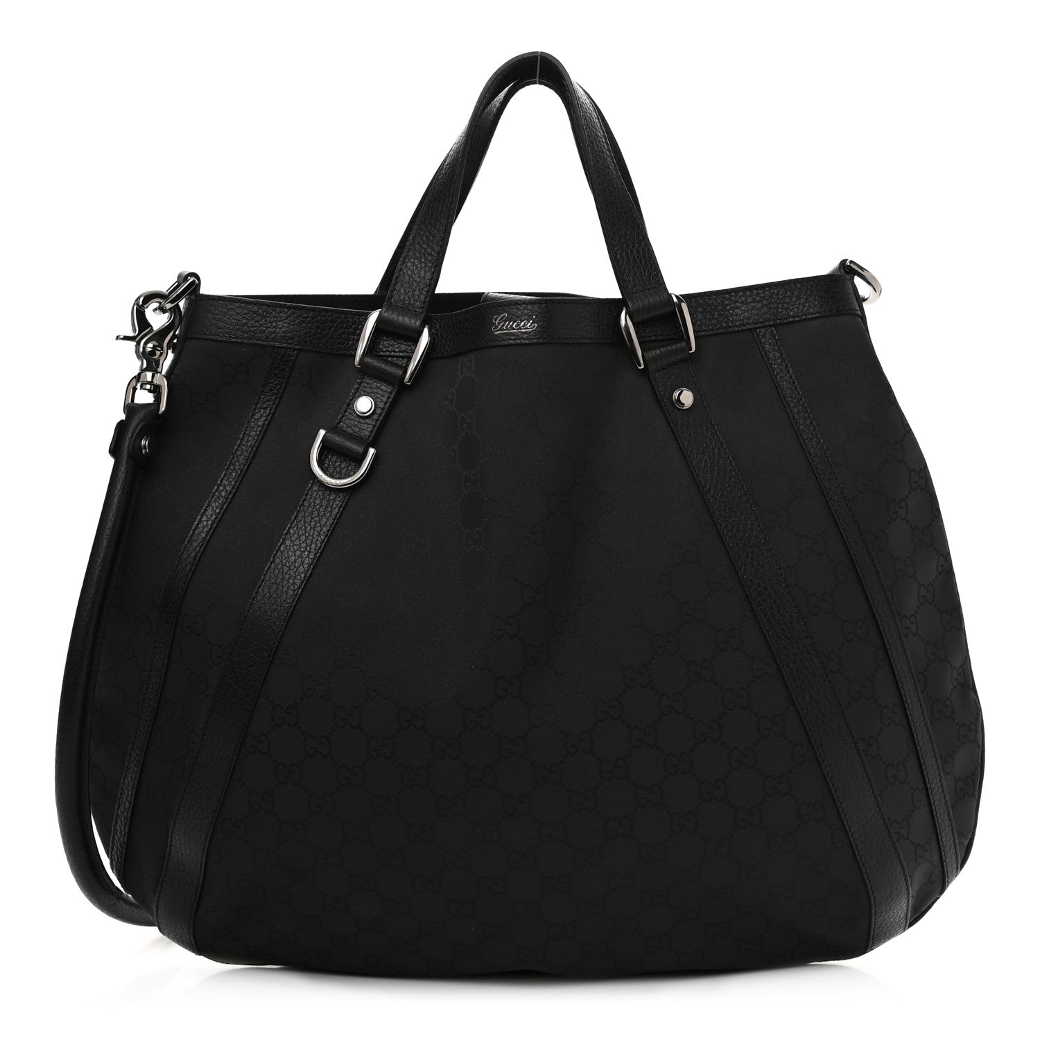 Gucci Monogram Medium Abbey Convertible Tote Black 1 of 10